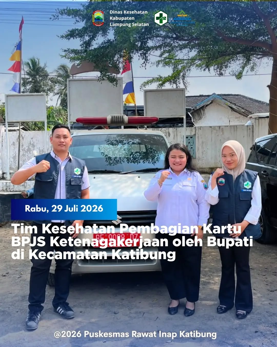 Pembagian Kartu BPJS Ketenagakerjaan Oleh Bupati di Kecamatan Katibung